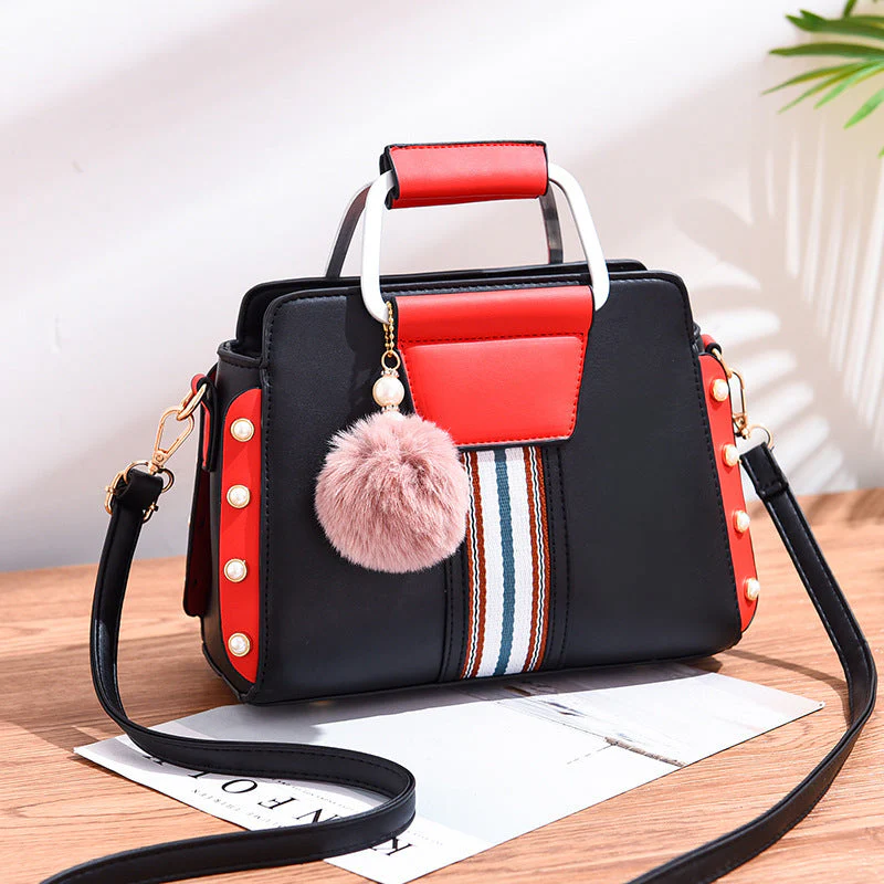 Valentina Rossi Color Block Handbag with Stripe Detail - Image 4