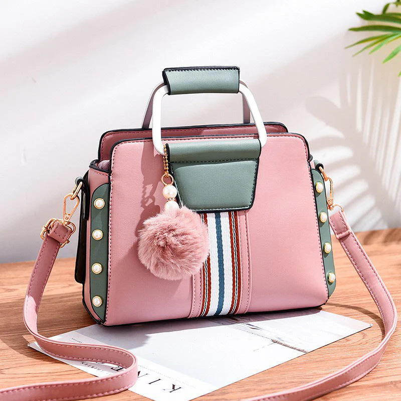 Valentina Rossi Color Block Handbag with Stripe Detail - Image 5
