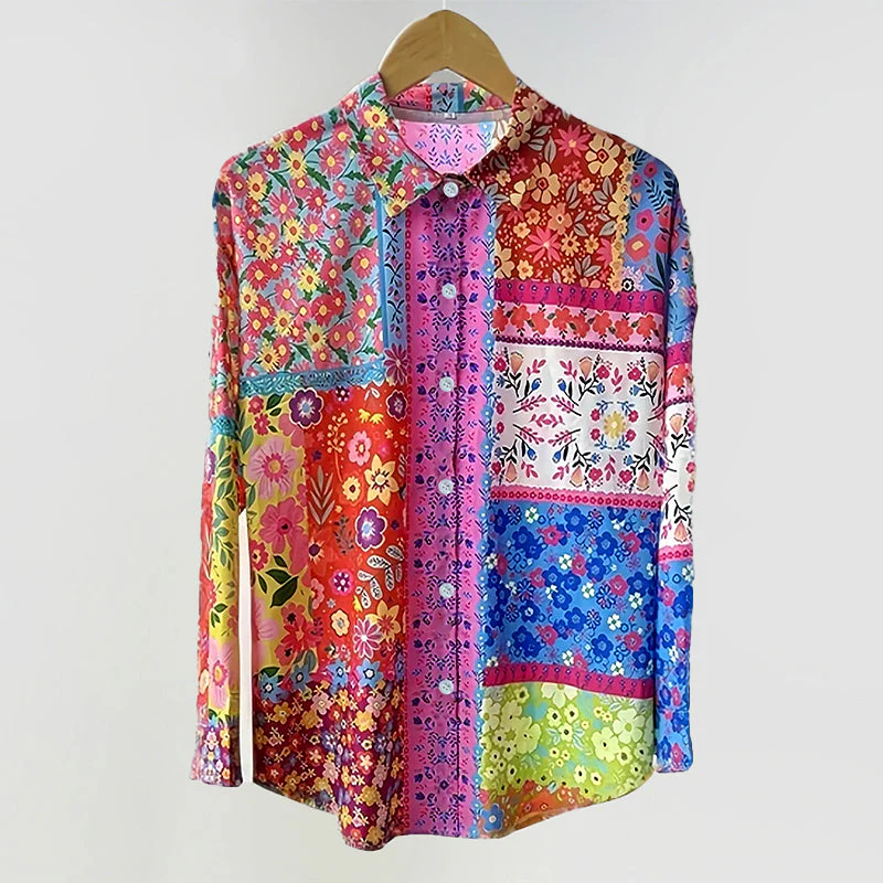 Valentina Rossi Colorful Floral Patchwork Blouse - Image 2