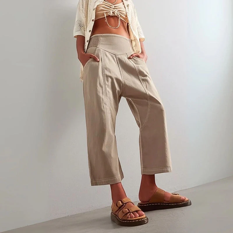 Valentina Rossi Cropped Pants with Wide Waistband - Image 3