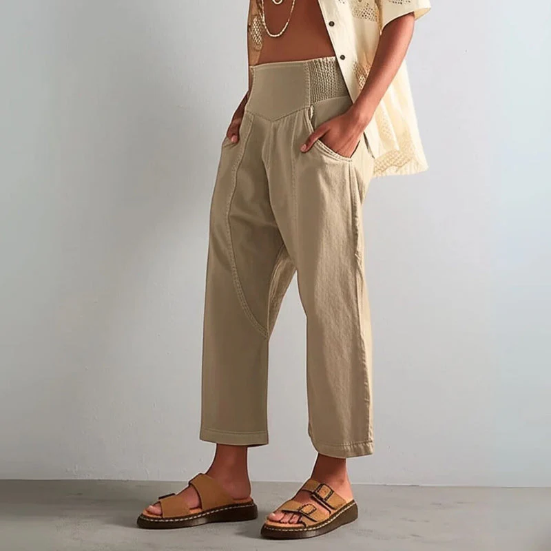 Valentina Rossi Cropped Pants with Wide Waistband - Image 4