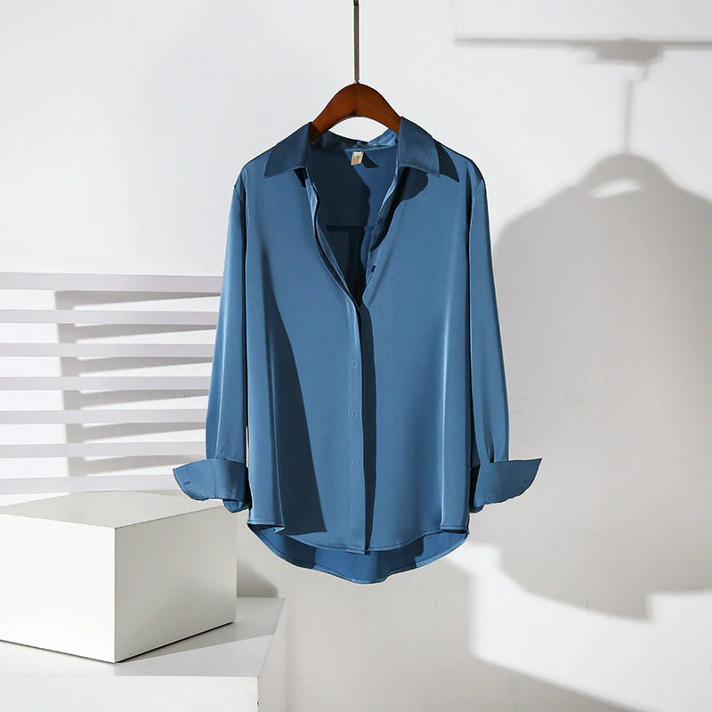 Valentina Rossi Elegant Draped Button Blouse - Image 2