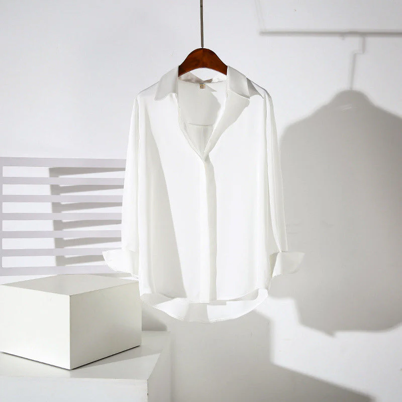 Valentina Rossi Elegant Draped Button Blouse - Image 3