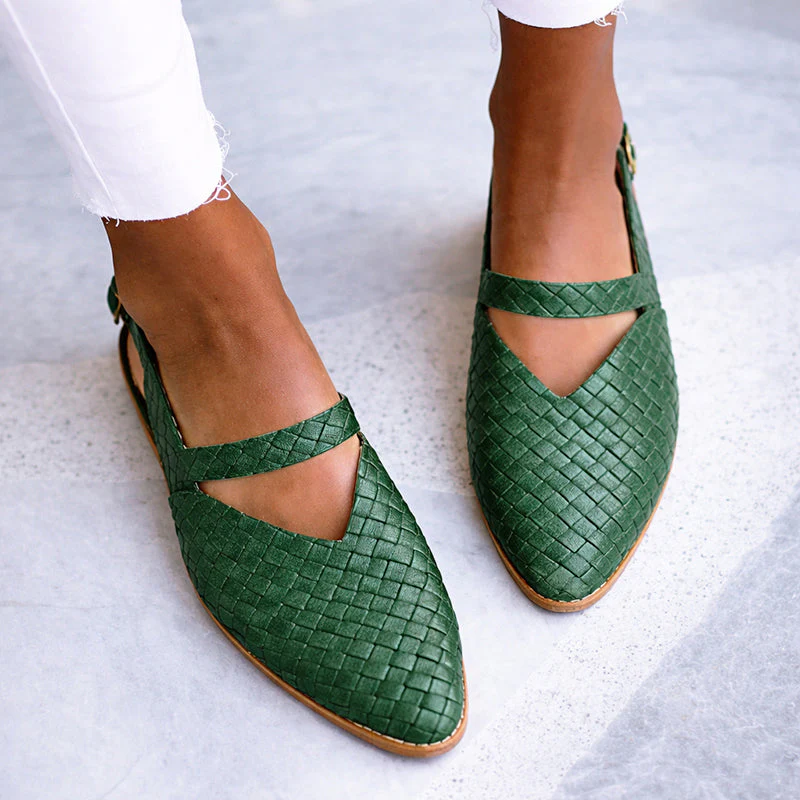 Valentina Rossi Embossed Slingback Flats - Image 3