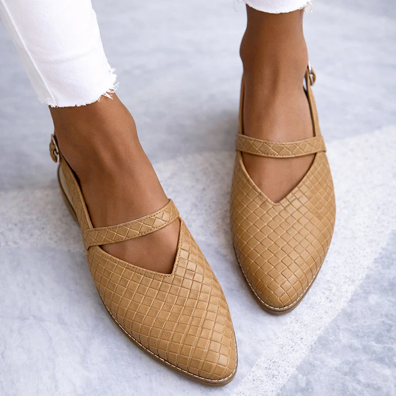 Valentina Rossi Embossed Slingback Flats - Image 4