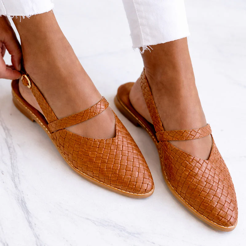 Valentina Rossi Embossed Slingback Flats - Image 5
