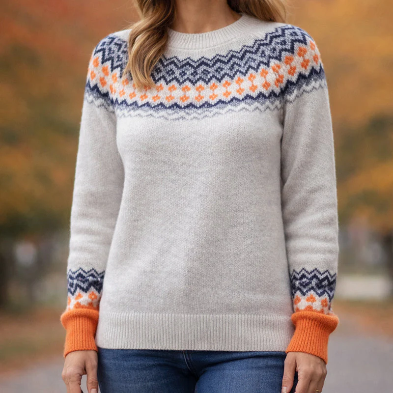 Valentina Rossi Fair Isle Style Knit Sweater - Image 3