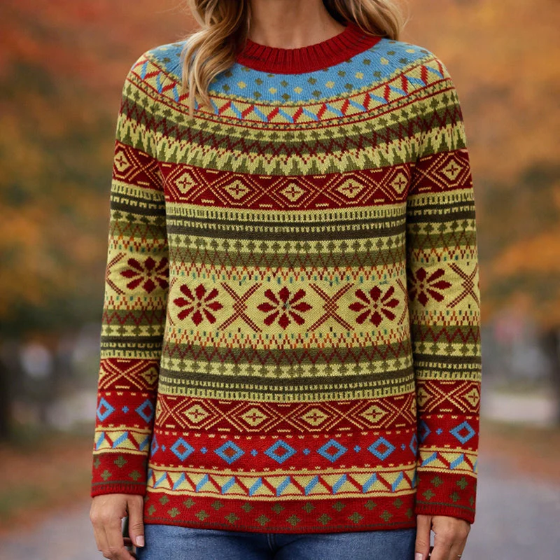 Valentina Rossi Fair Isle Style Knit Sweater - Image 4