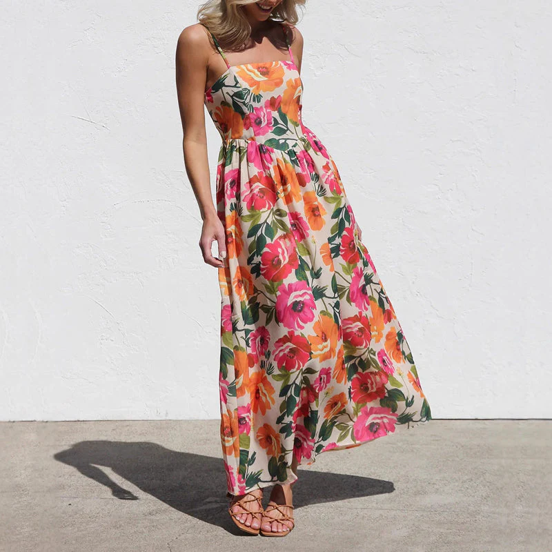 Valentina Rossi Floral Maxi Dress with Gathered Waist - Image 2