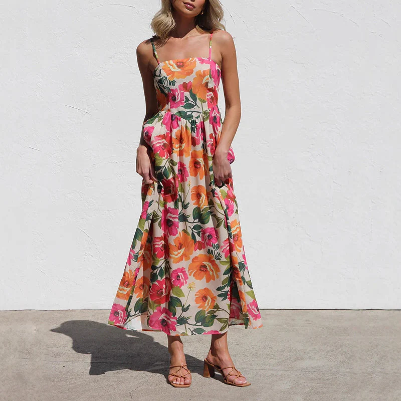 Valentina Rossi Floral Maxi Dress with Gathered Waist - Image 3