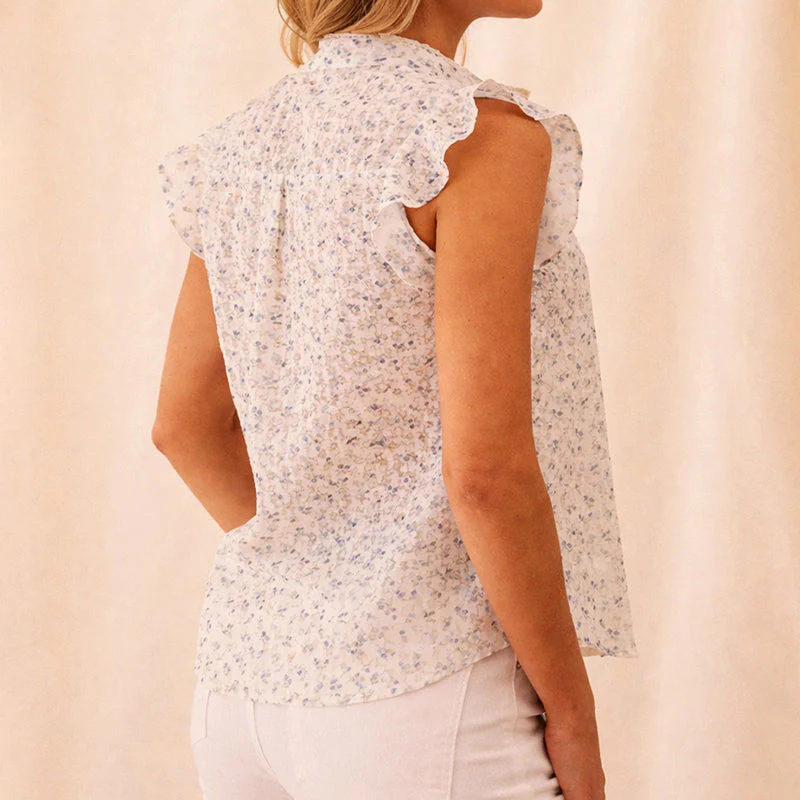 Valentina Rossi Floral Sleeveless Blouse - Image 2