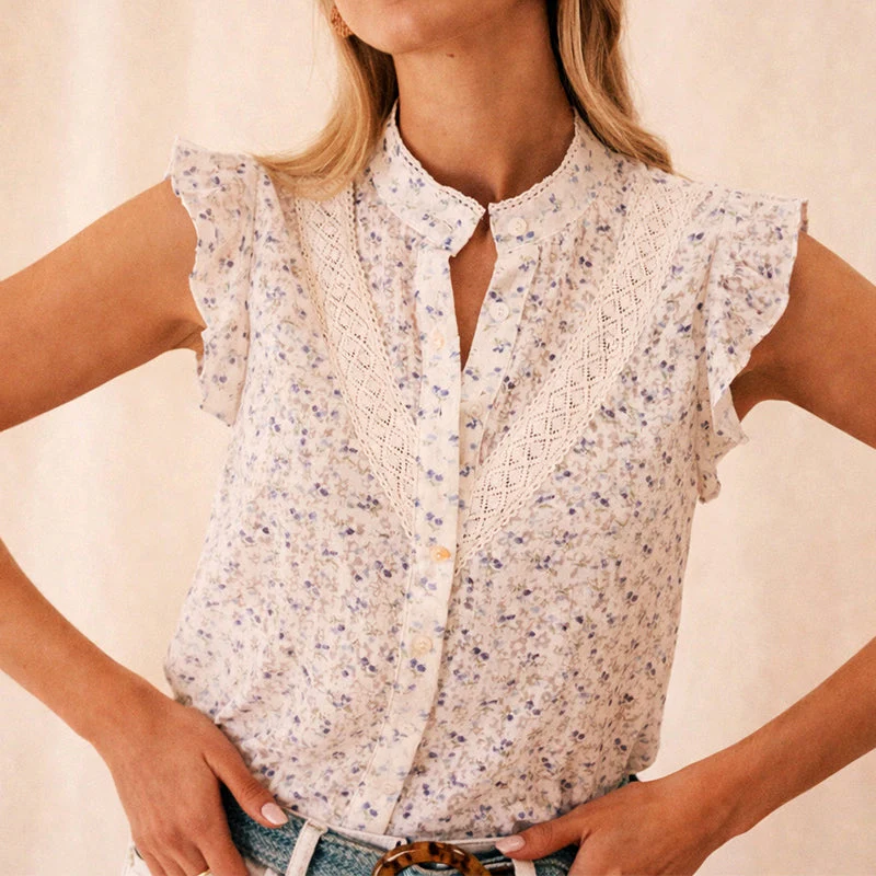Valentina Rossi Floral Sleeveless Blouse - Image 3
