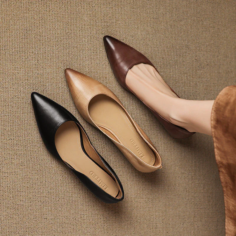 Valentina Rossi Genuine Leather Pointed Flats - Image 7