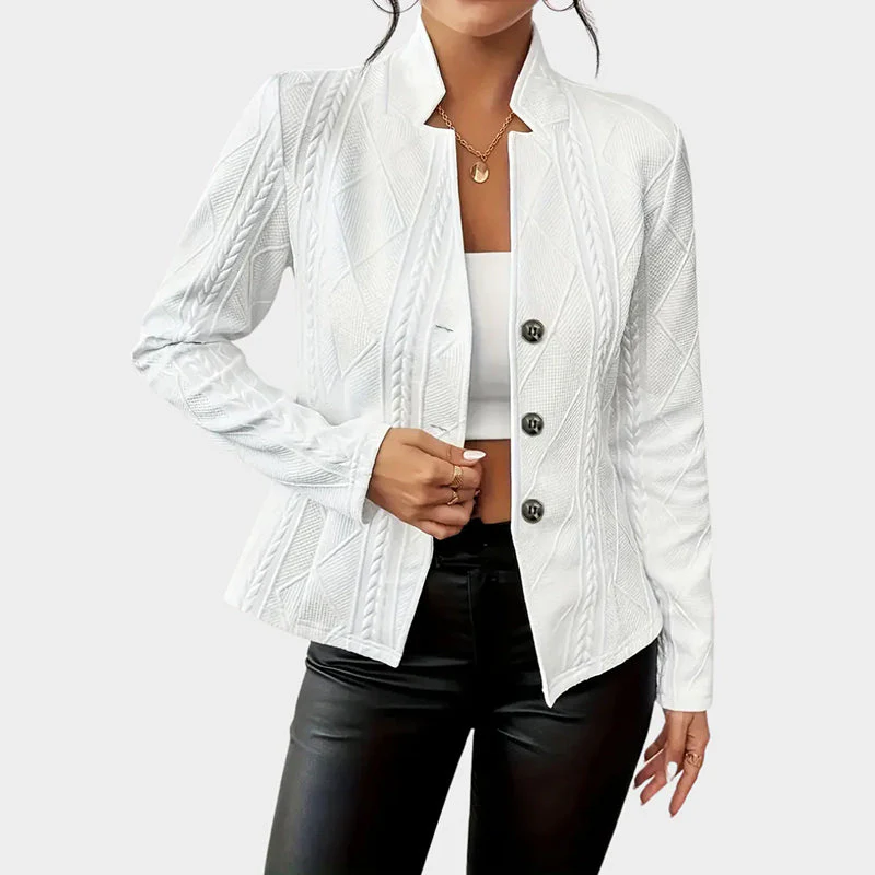 Valentina Rossi Geometric Pattern Fitted Blazer - Image 3