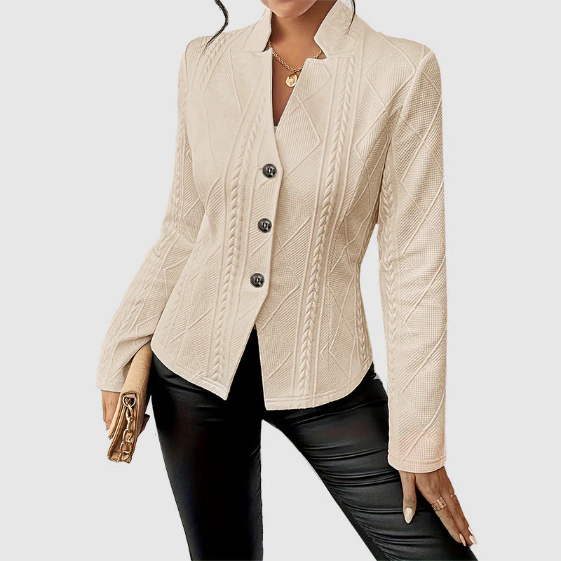 Valentina Rossi Geometric Pattern Fitted Blazer - Image 5