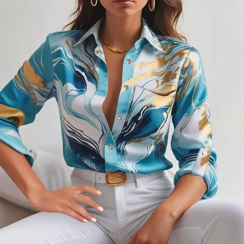 Valentina Rossi Marble Swirl Blouse - Image 3