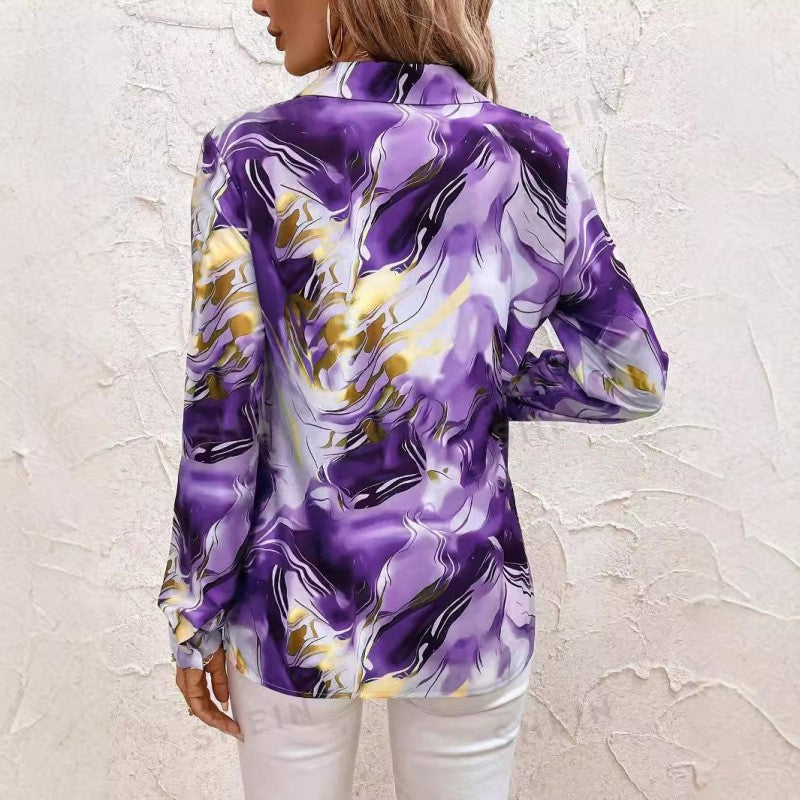 Valentina Rossi Marble Swirl Blouse - Image 4