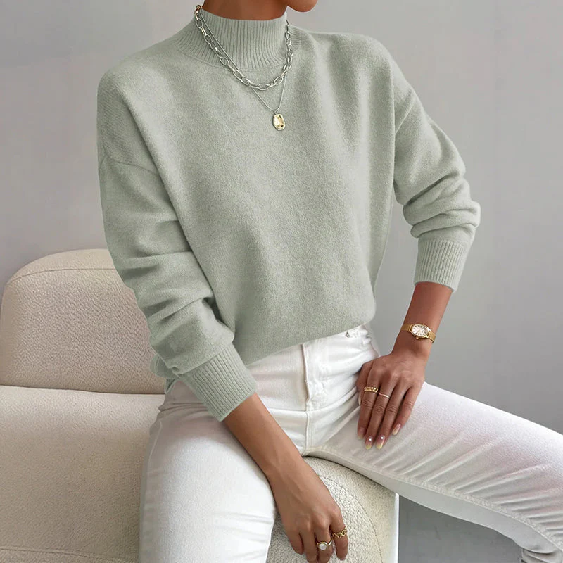Valentina Rossi Mock Neck Knit Sweater