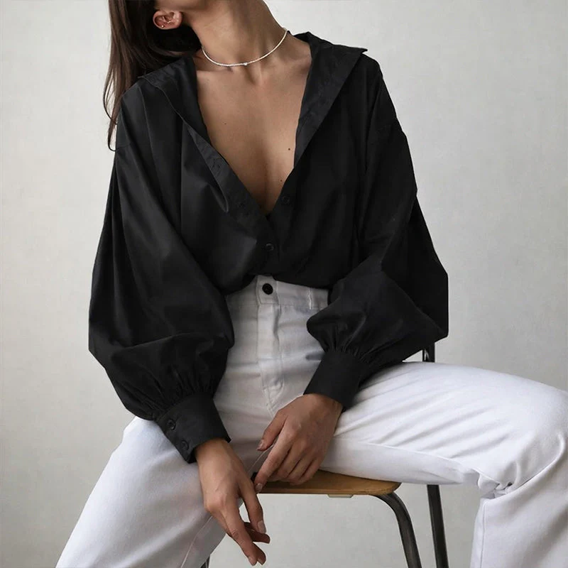 Valentina Rossi Oversized Blouse with Bishop Sleeves - Image 2