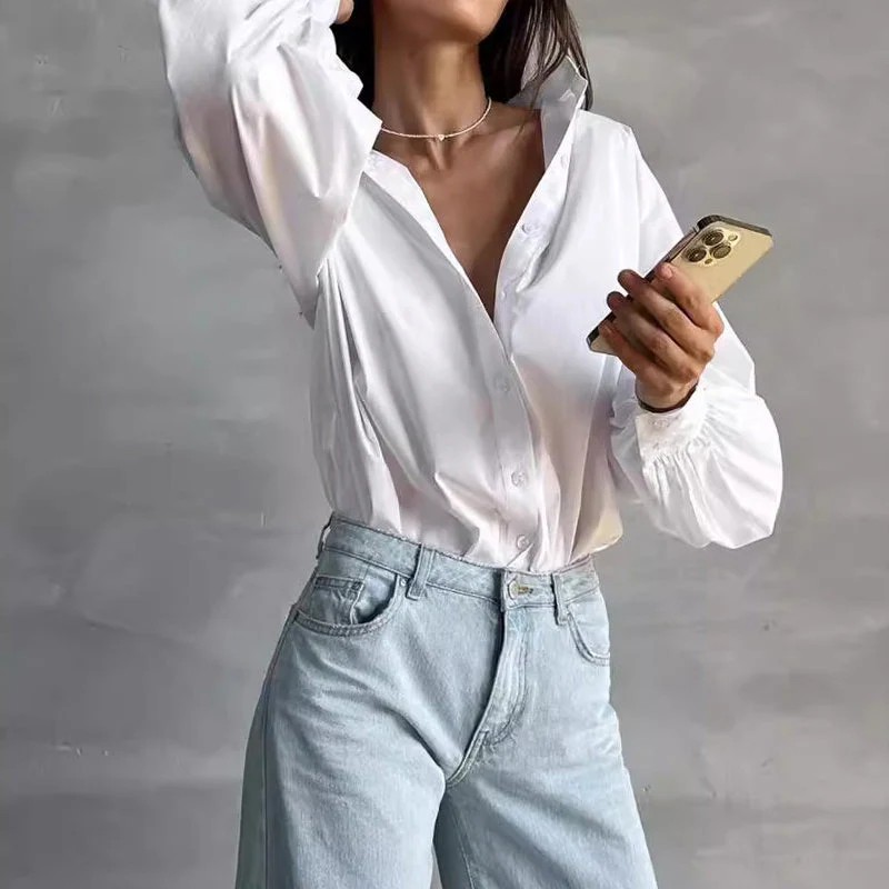 Valentina Rossi Oversized Blouse with Bishop Sleeves - Image 3