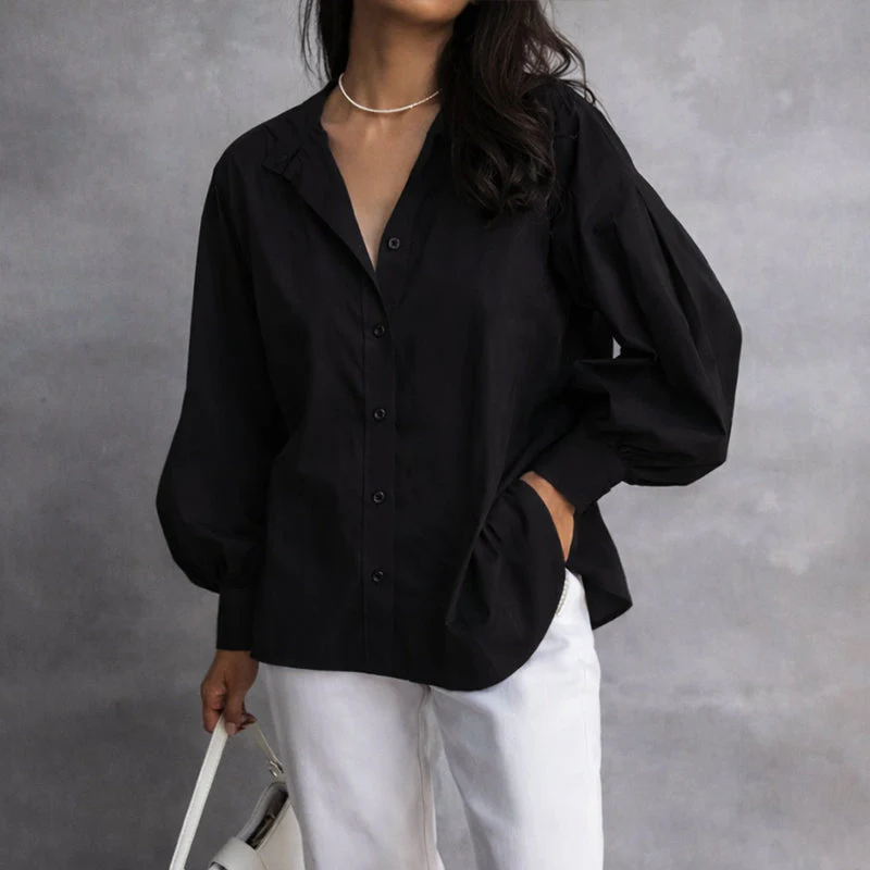 Valentina Rossi Oversized Blouse with Bishop Sleeves - Image 4