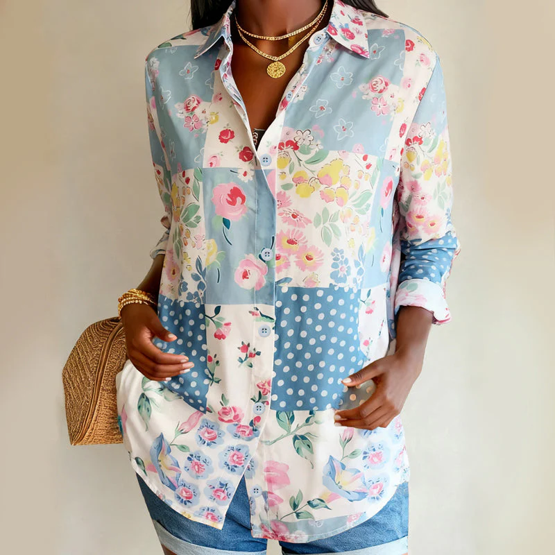 Valentina Rossi Patchwork Floral Blouse - Image 2