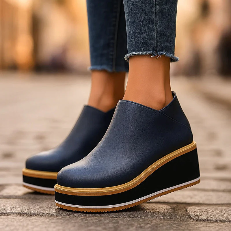 Valentina Rossi Platform Ankle Boots with Side Zipper - Image 4