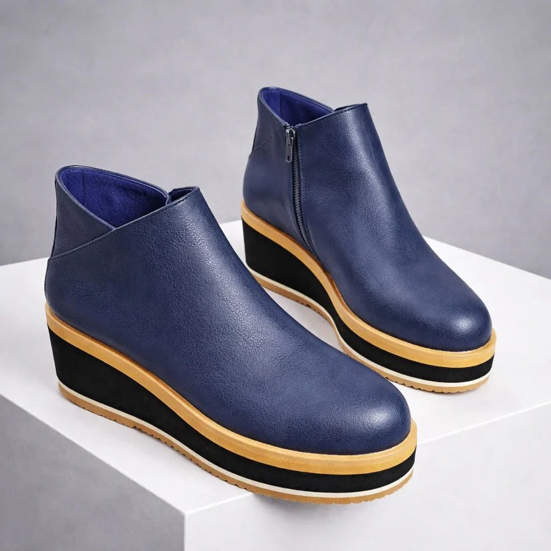 Valentina Rossi Platform Ankle Boots with Side Zipper - Image 6