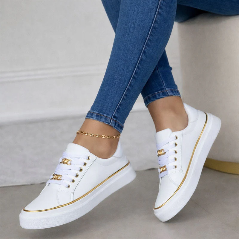 Valentina Rossi Platform Sneakers with Chain Detail - Image 3