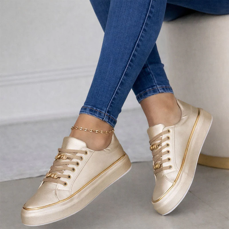 Valentina Rossi Platform Sneakers with Chain Detail - Image 5