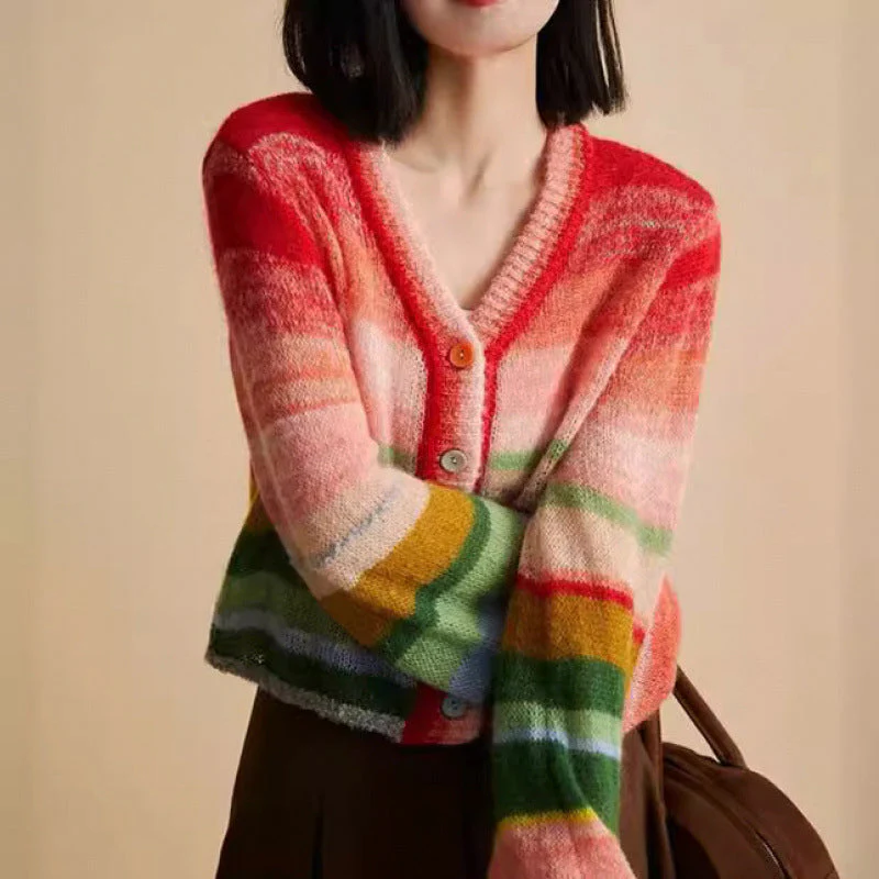 Valentina Rossi Rainbow Knitted Cardigan - Image 3