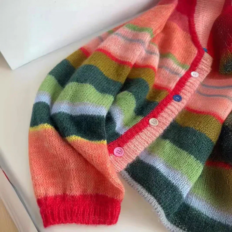 Valentina Rossi Rainbow Knitted Cardigan - Image 4
