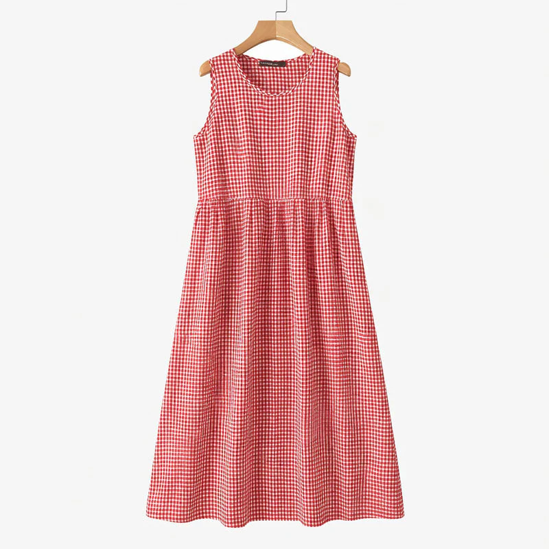 Valentina Rossi Sleeveless Check Midi Dress - Image 4