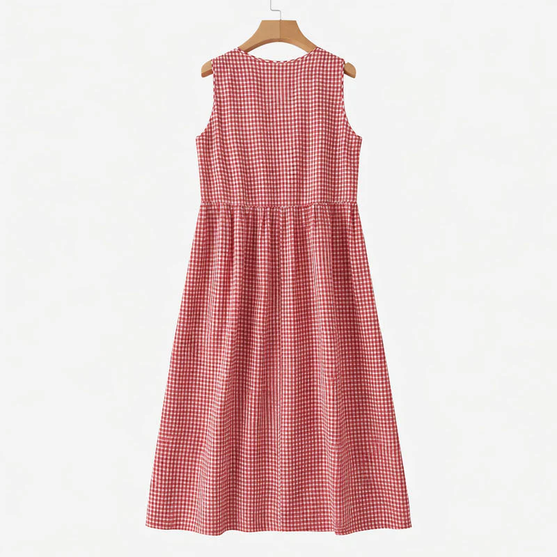 Valentina Rossi Sleeveless Check Midi Dress - Image 5