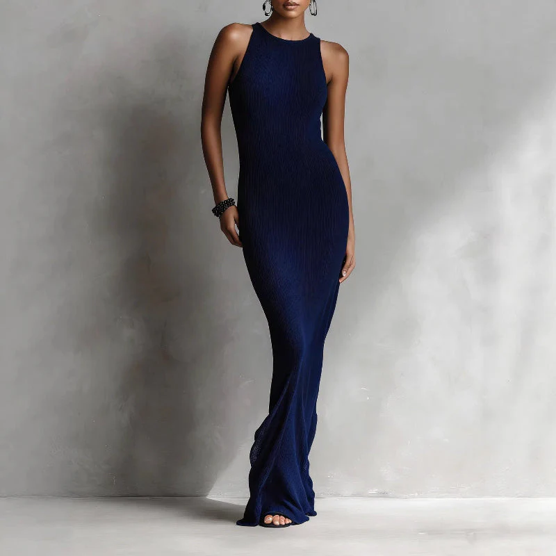 Valentina Rossi Sleeveless Ribbed Maxi Dress - Image 3