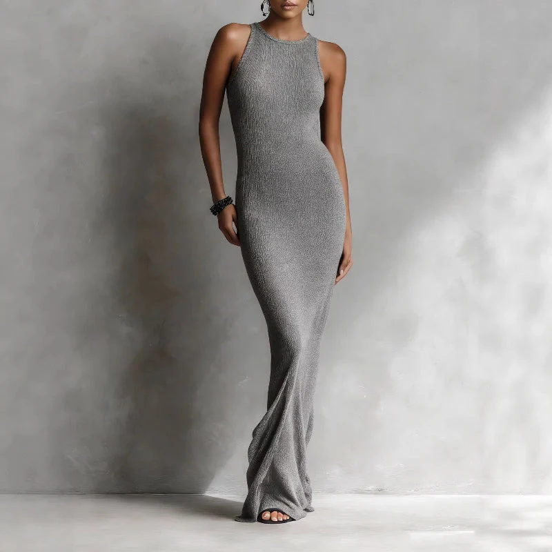 Valentina Rossi Sleeveless Ribbed Maxi Dress - Image 4