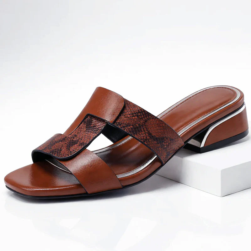 Valentina Rossi Snake Print T-Strap Sandals - Image 5