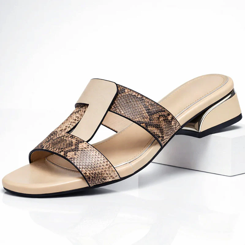 Valentina Rossi Snake Print T-Strap Sandals - Image 7