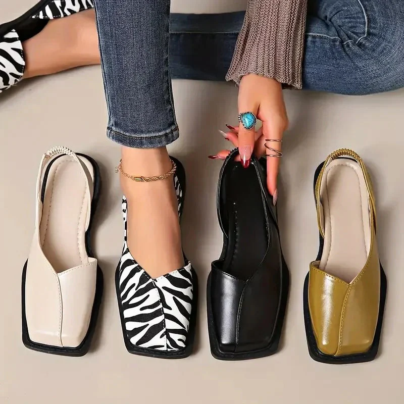 Valentina Rossi Square-Toe Slingback Flats - Image 5