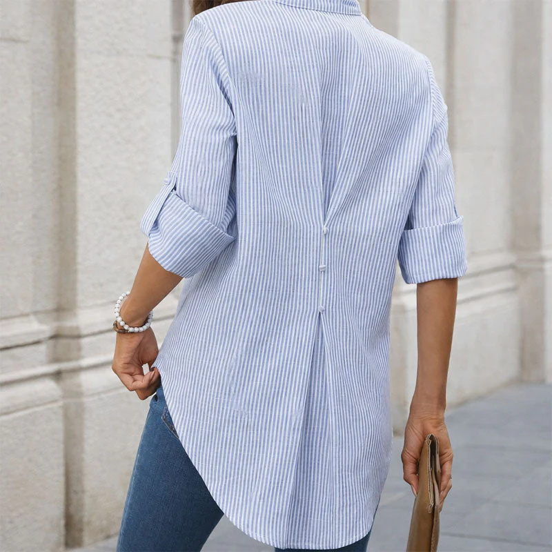 Valentina Rossi Striped Long Sleeve Blouse - Image 5