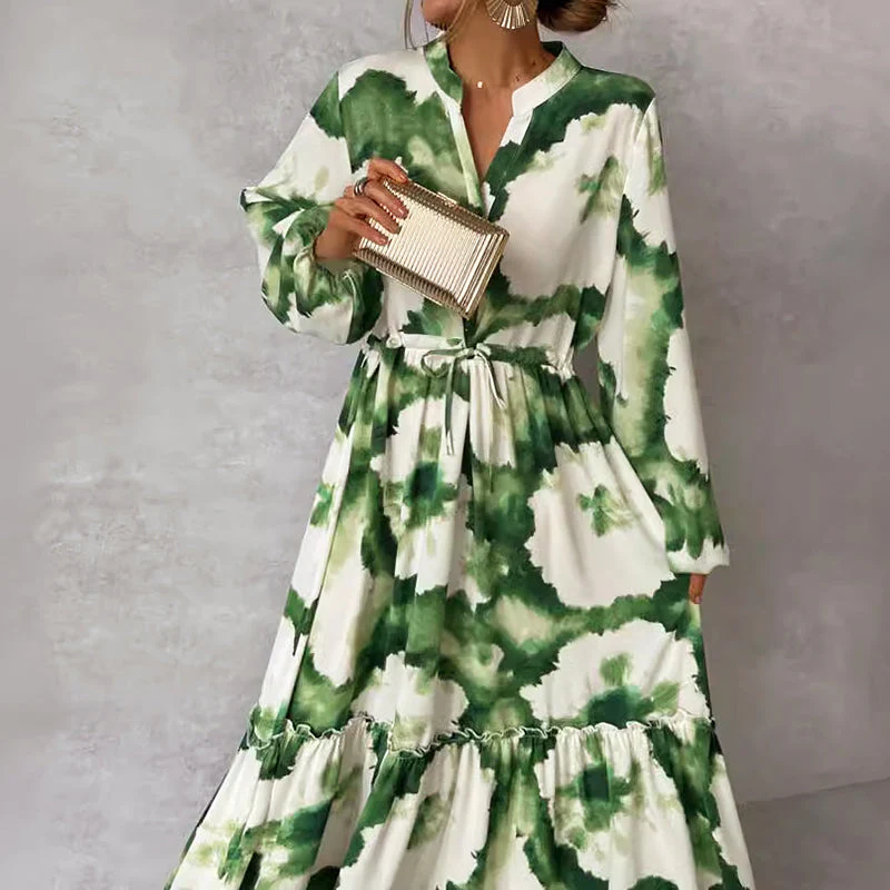 Valentina Rossi Tiered Maxi Dress with Abstract Print - Image 3