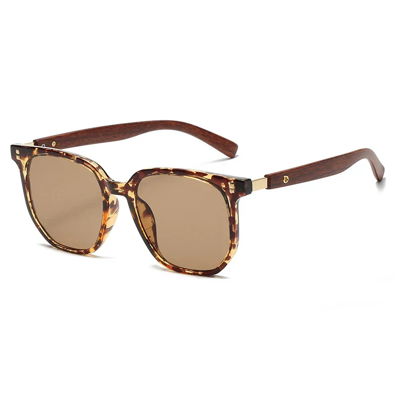 Vintage Oversized Woodgrain Sunglasses - Image 2