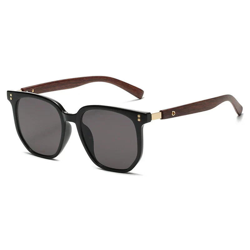 Vintage Oversized Woodgrain Sunglasses - Image 4