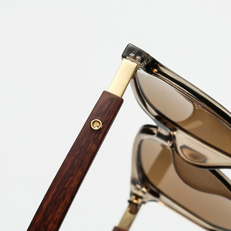 Vintage Oversized Woodgrain Sunglasses - Image 5