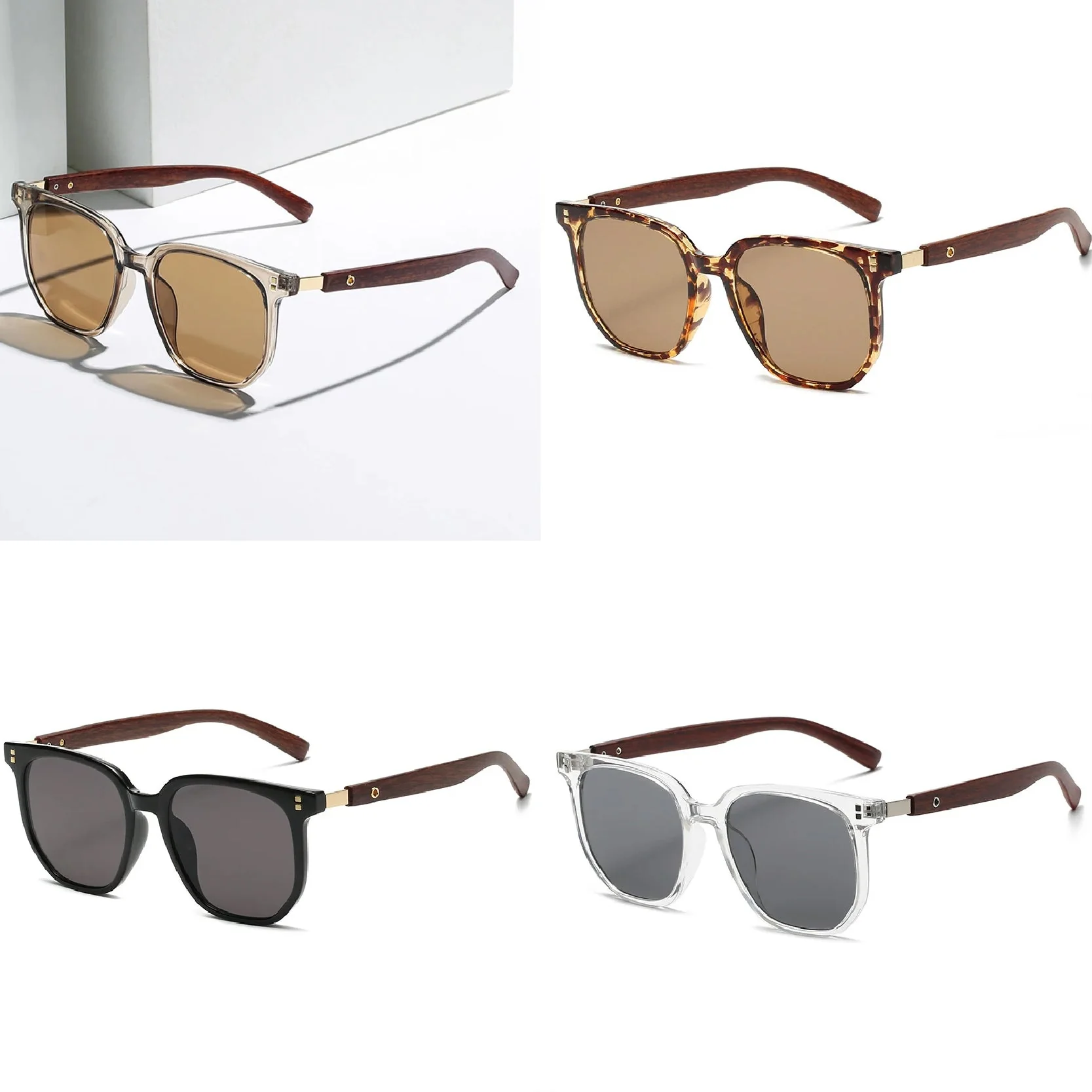 Vintage Oversized Woodgrain Sunglasses - Image 7