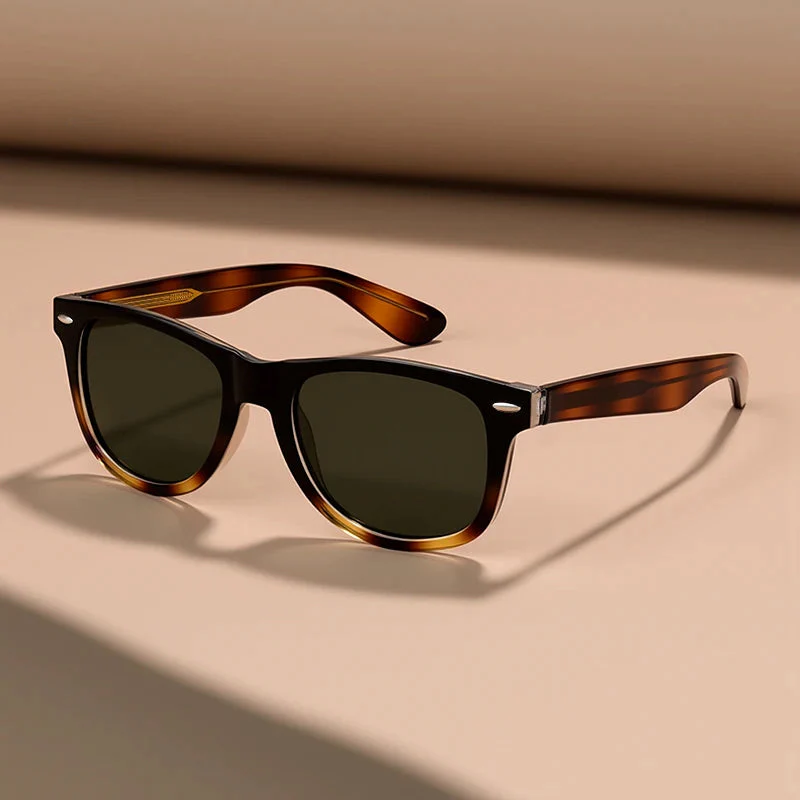 Vintage Square Sunglasses with Polarized Lenses - Image 2