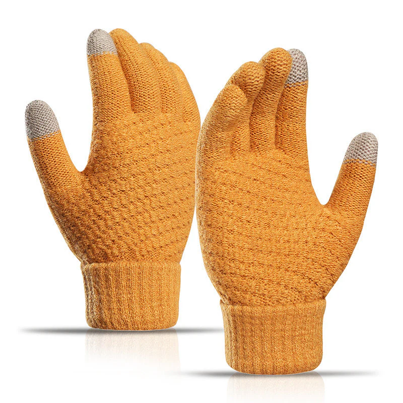 Winter Touchscreen Knit Gloves with Elastic Cuffs - Image 3