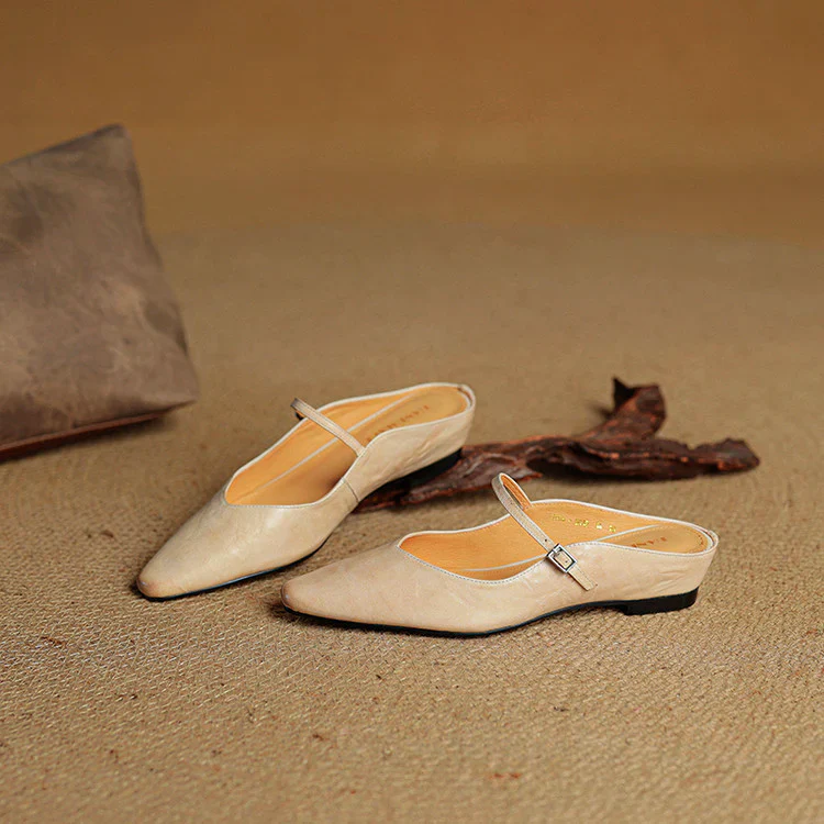 Women’s Genuine Leather Mules with Mary Jane Strap - Image 6
