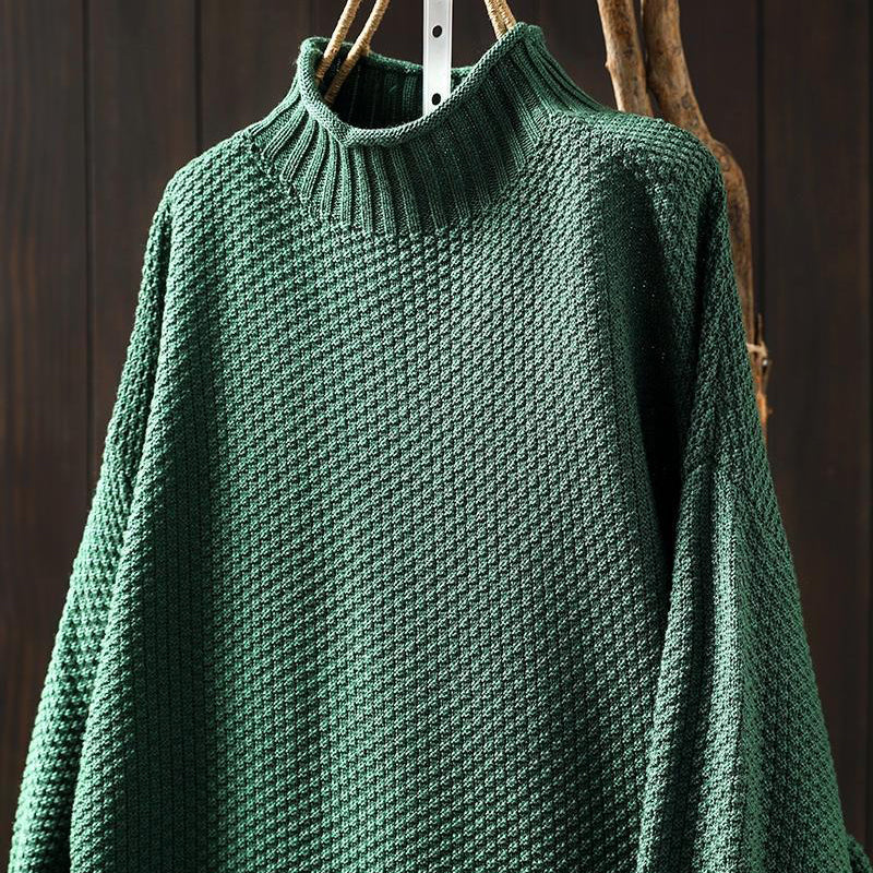Women’s High-Neck Relaxed Fit Sweater with Textured Knit - Image 6