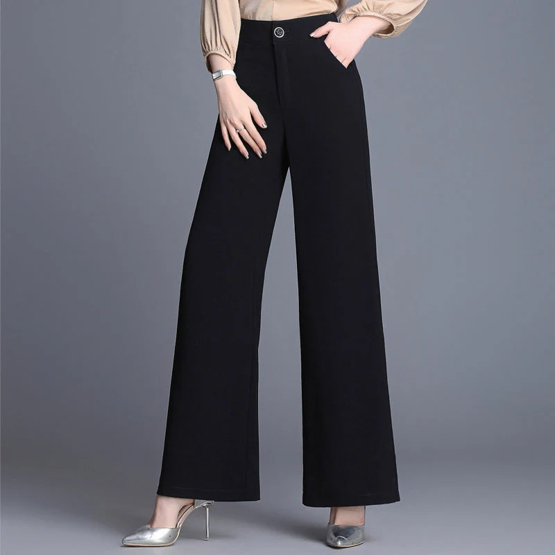 Women’s High-Waist Pants with Wide Leg Cut - Image 3